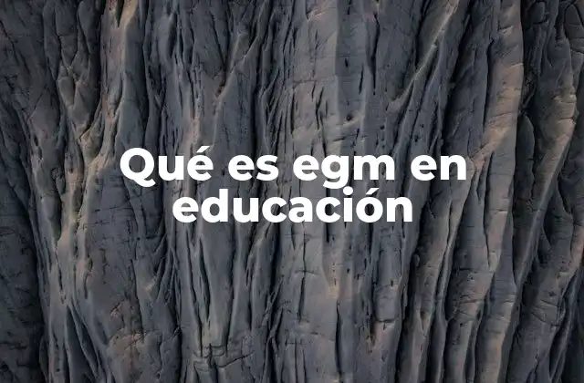 Qué es Egm en Educación