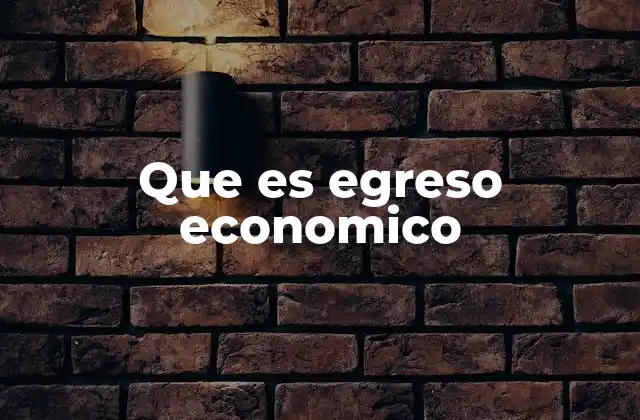 Que es Egreso Economico