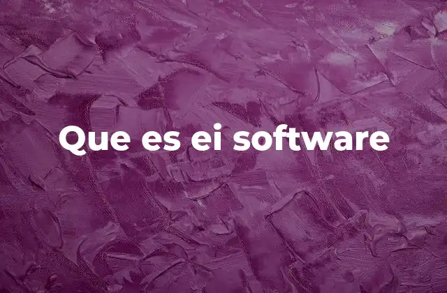 Que es Ei Software