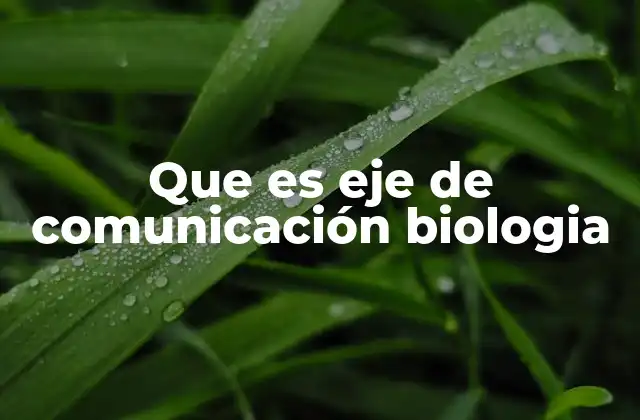 Que es Eje de Comunicación Biologia 2 La importancia de los ejes de señalización en la biología celular