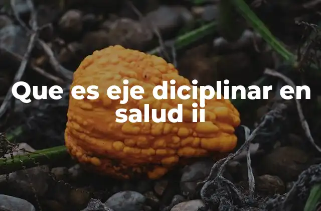 Que es Eje Diciplinar en Salud Ii