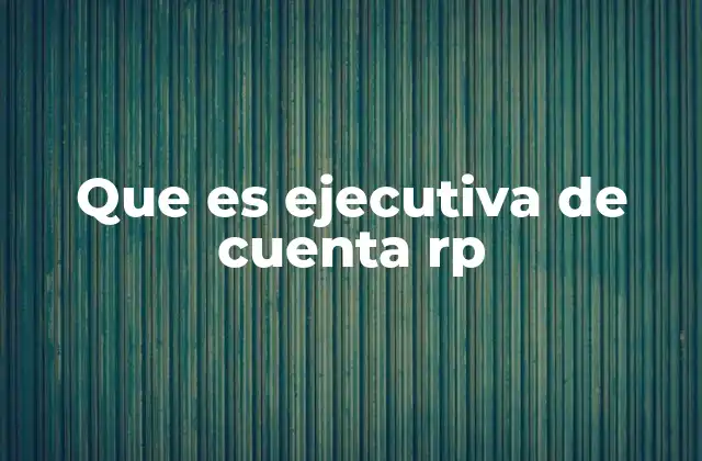 Que es Ejecutiva de Cuenta Rp