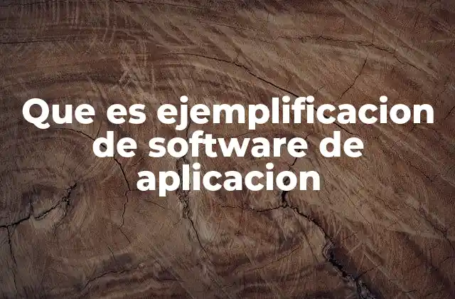 Que es Ejemplificacion de Software de Aplicacion