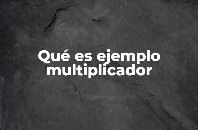 Qué es Ejemplo Multiplicador