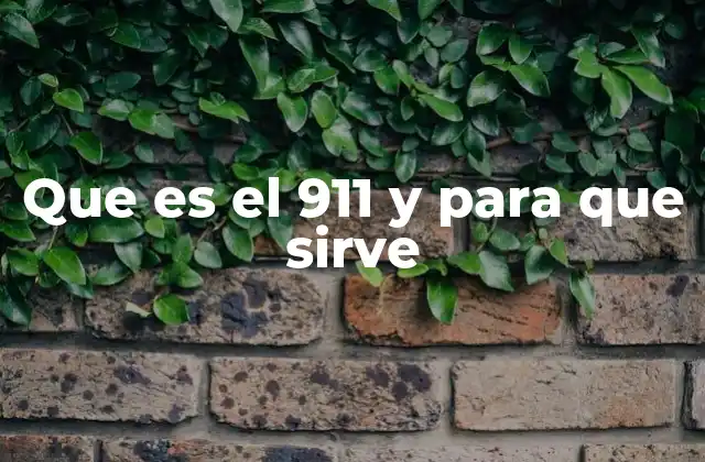 Que es el 911 y para que Sirve