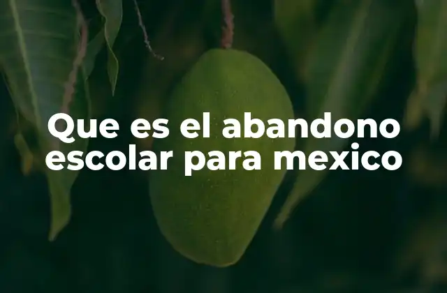 Que es el Abandono Escolar para Mexico