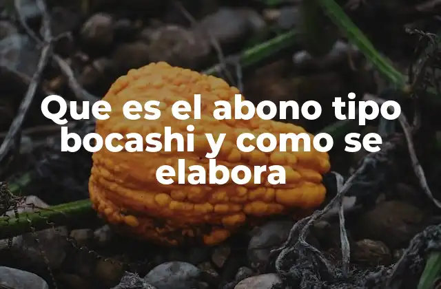 Que es el Abono Tipo Bocashi y como Se Elabora