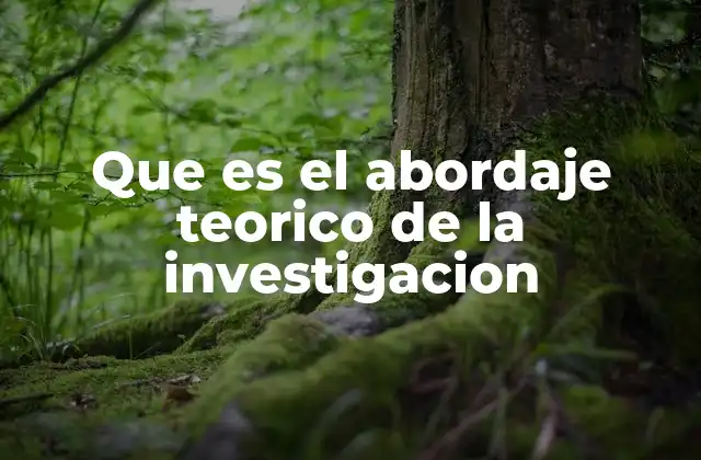 El marco teórico como base del abordaje