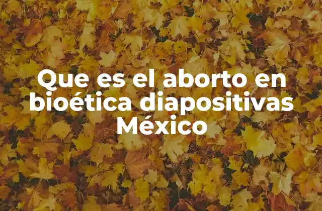 Que es el Aborto en Bioética Diapositivas México