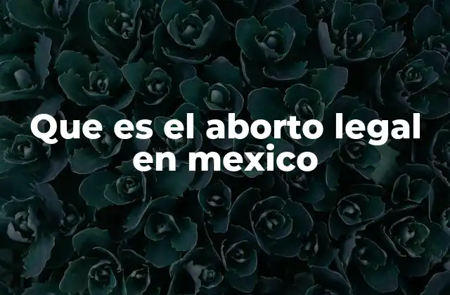 Que es el Aborto Legal en Mexico