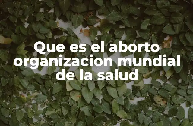 Que es el Aborto Organizacion Mundial de la Salud