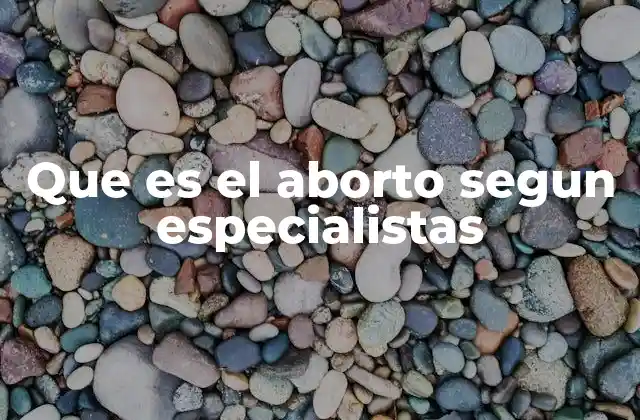 Que es el Aborto Segun Especialistas