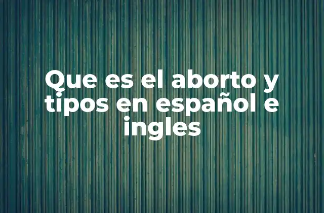 Que es el Aborto y Tipos en Español e Ingles 2 El aborto en la salud reproductiva