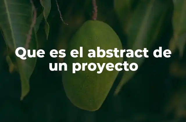 Que es el Abstract de un Proyecto