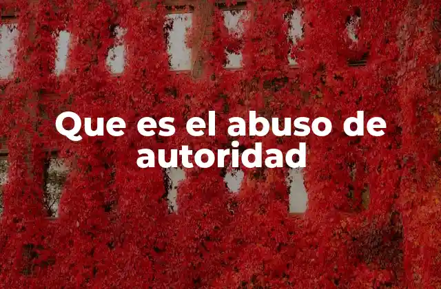 Que es el Abuso de Autoridad