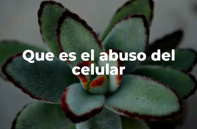 Que es el Abuso Del Celular