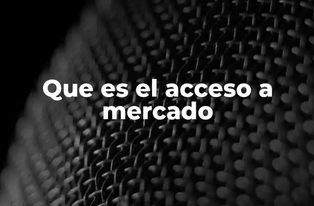Que es el Acceso a Mercado