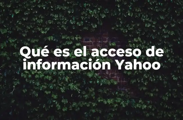 Qué es el Acceso de Información Yahoo