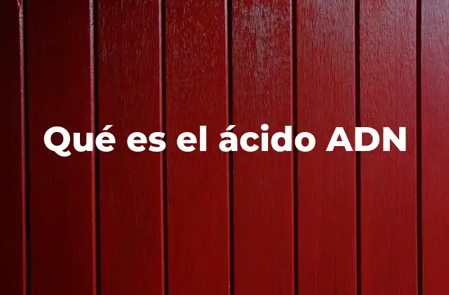 Qué es el Ácido Adn