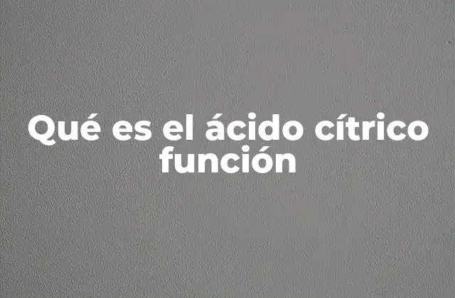 Qué es el Ácido Cítrico Función 2 El papel del ácido cítrico en la industria alimentaria