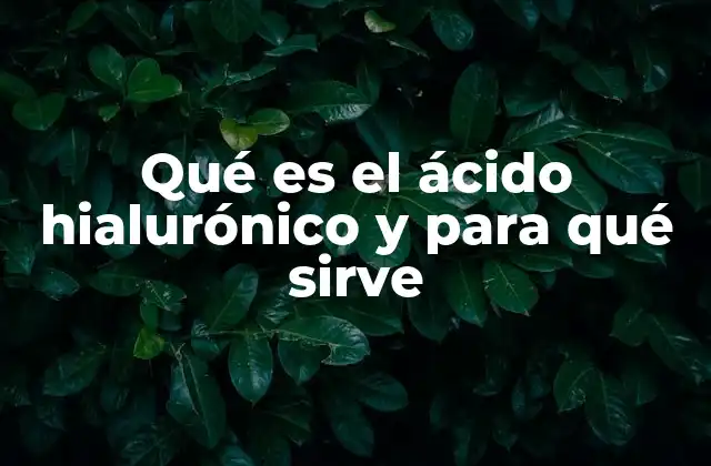 Qué es el Ácido Hialurónico y para Qué Sirve