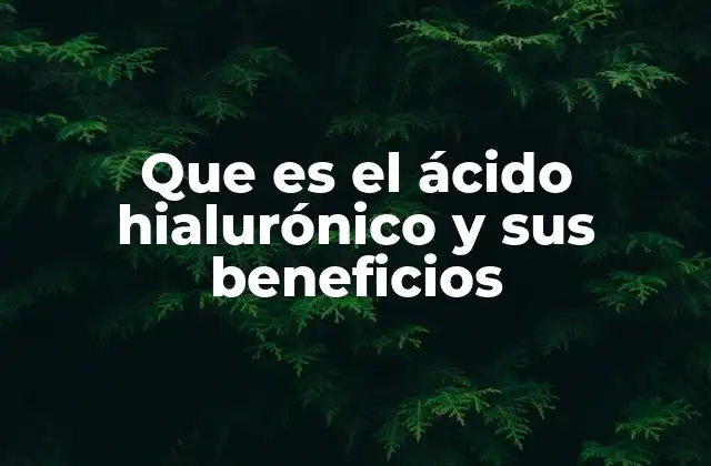 Que es el Ácido Hialurónico y Sus Beneficios