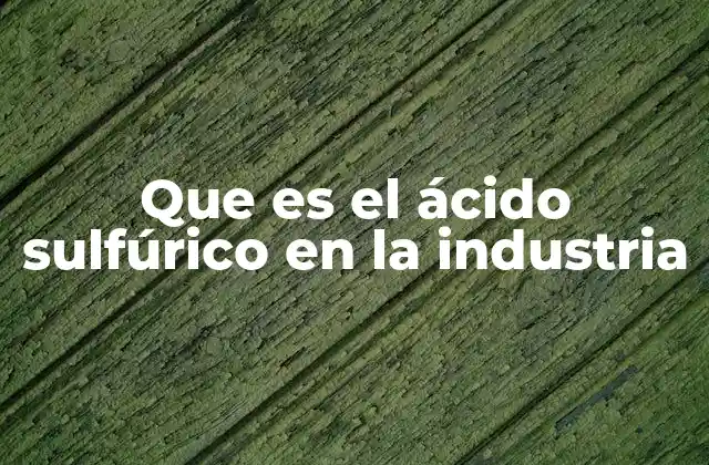 Que es el Ácido Sulfúrico en la Industria 2 El papel del ácido sulfúrico en la transformación industrial