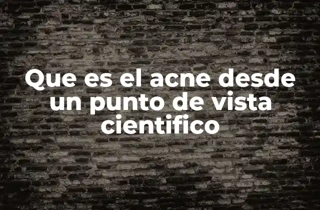 Que es el Acne desde un Punto de Vista Cientifico