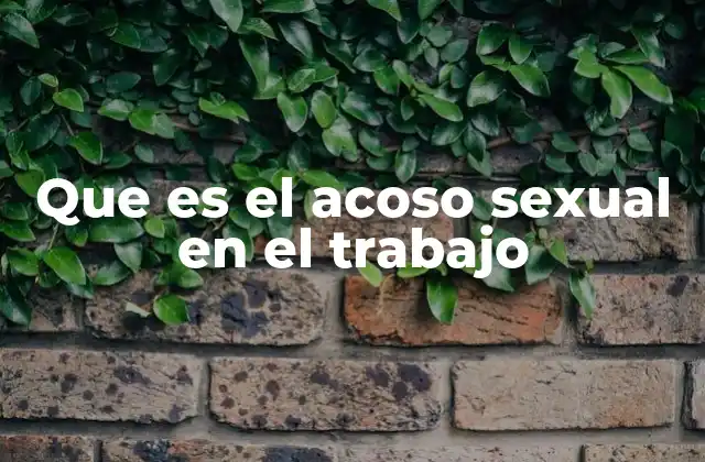 Que es el Acoso Sexual en el Trabajo