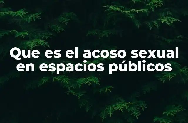 Que es el Acoso Sexual en Espacios Públicos