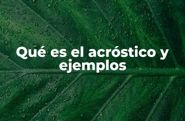 El acróstico como herramienta de comunicación y expresión