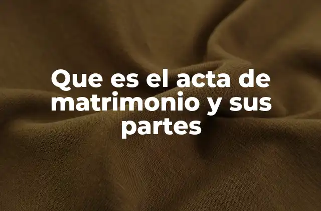 Que es el Acta de Matrimonio y Sus Partes