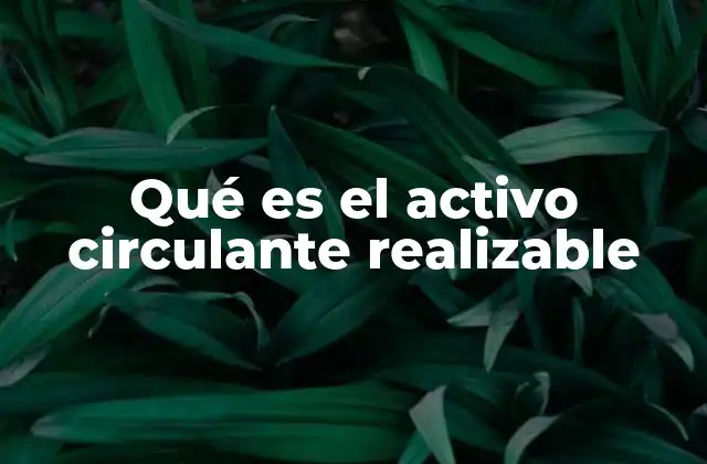 Qué es el Activo Circulante Realizable