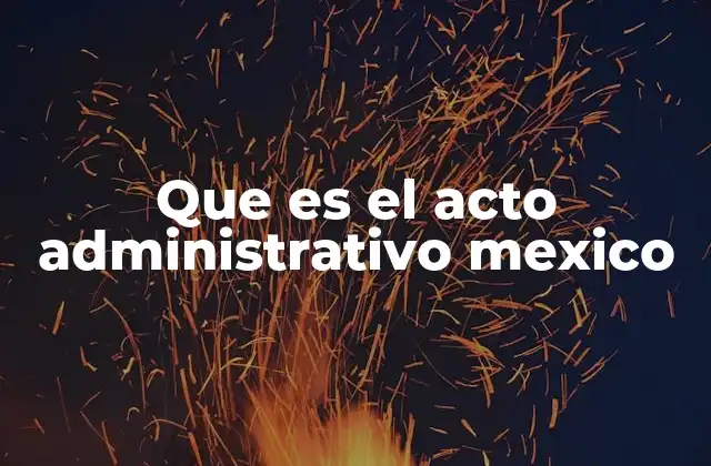 Que es el Acto Administrativo Mexico