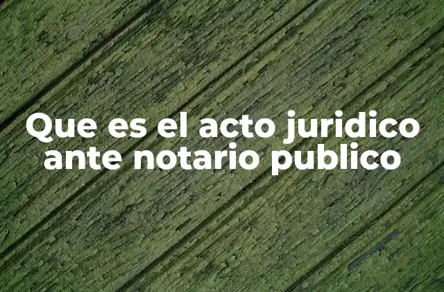 Que es el Acto Juridico ante Notario Publico