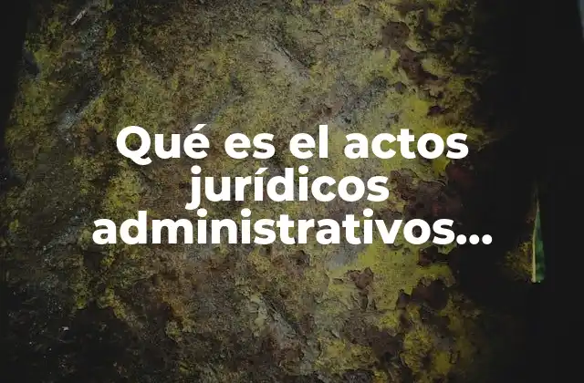 Qué es el Actos Jurídicos Administrativos Internacionales