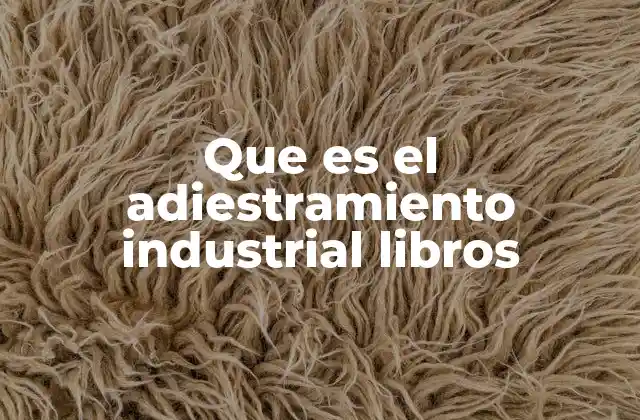 Que es el Adiestramiento Industrial Libros