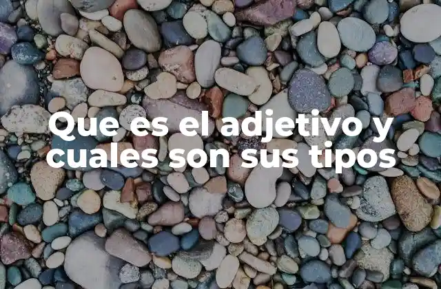 Que es el Adjetivo y Cuales Son Sus Tipos 2 Características y funciones del adjetivo