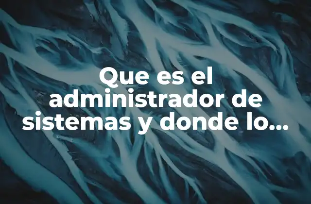 Que es el Administrador de Sistemas y Donde Lo Encuentro