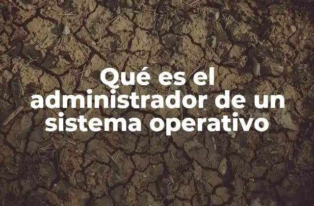 Qué es el Administrador de un Sistema Operativo
