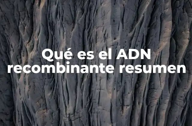 Qué es el Adn Recombinante Resumen