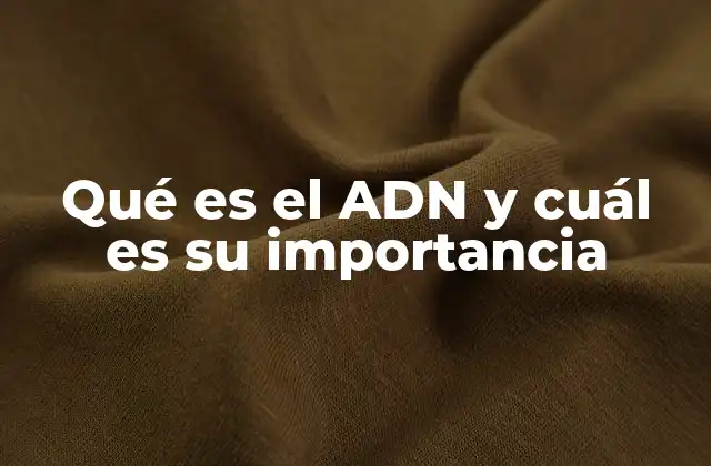 Qué es el Adn y Cuál es Su Importancia