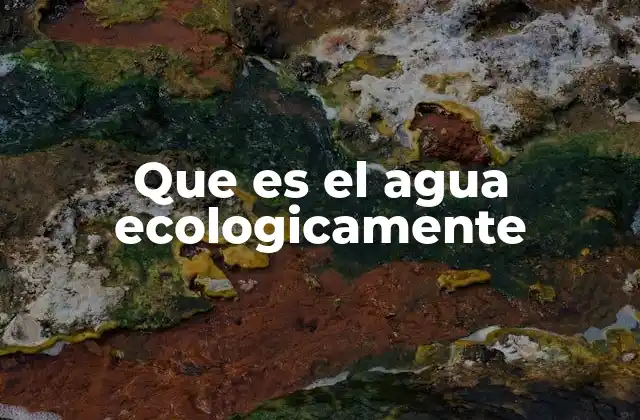 Que es el Agua Ecologicamente