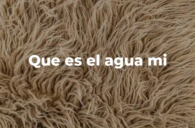 Que es el Agua Mi