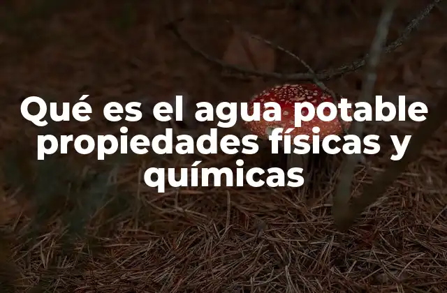 Qué es el Agua Potable Propiedades Físicas y Químicas