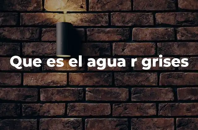 Que es el Agua R Grises