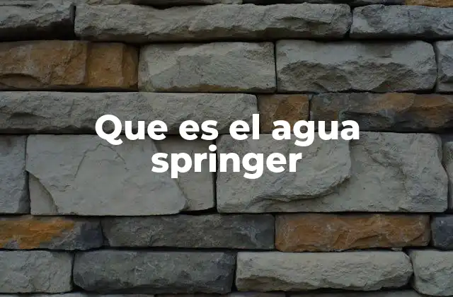 Que es el Agua Springer