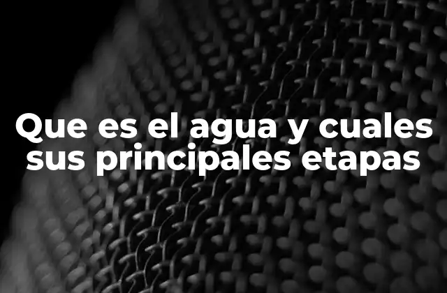 Que es el Agua y Cuales Sus Principales Etapas