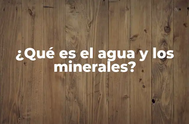 ¿qué es el Agua y los Minerales?