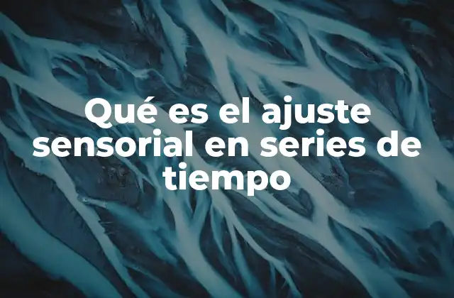 Qué es el Ajuste Sensorial en Series de Tiempo
